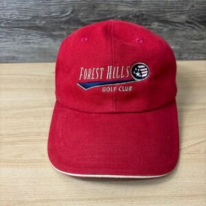 Forest Hills Golf Club Hat Cap Strap Back Red Forest Lake Minnesota